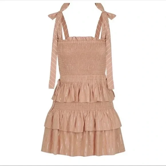 HOUSE OF HARLOW Corrine Shirred Mini Dress - Desert Rose - Picture 3 of 3
